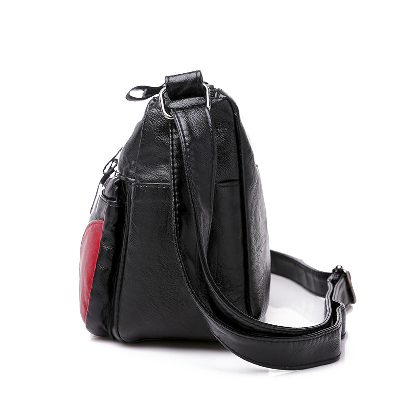 New Women's Soft PU Crossbody Bag with Multiple Pockets and Zipper Closure, Perfect for Daily Use
