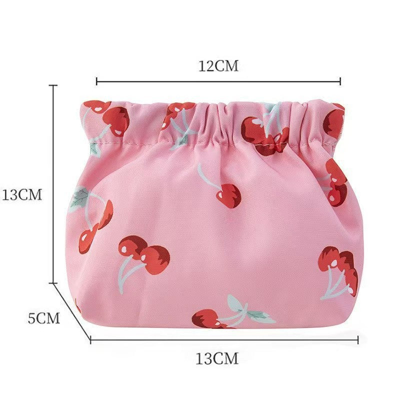 Elastic Printed Portable Storage Bag with Automatic Closure, Waterproof and Durable for Makeup and Daily Essentials