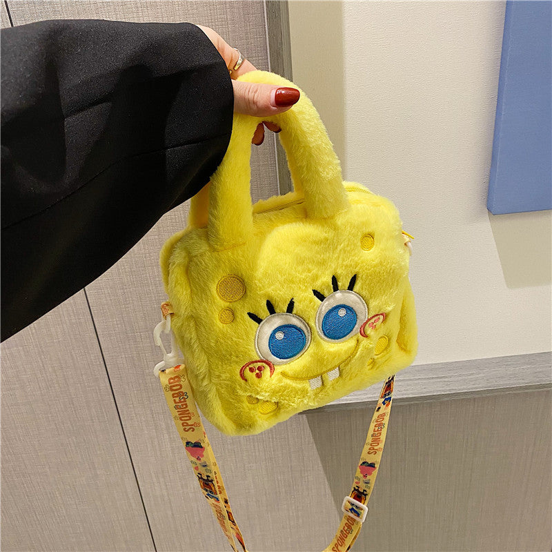 New Cartoon Cute SpongeBob Doll Crossbody Bag Cinnamoroll Babycinnamoroll Girl Plush Toy Bag