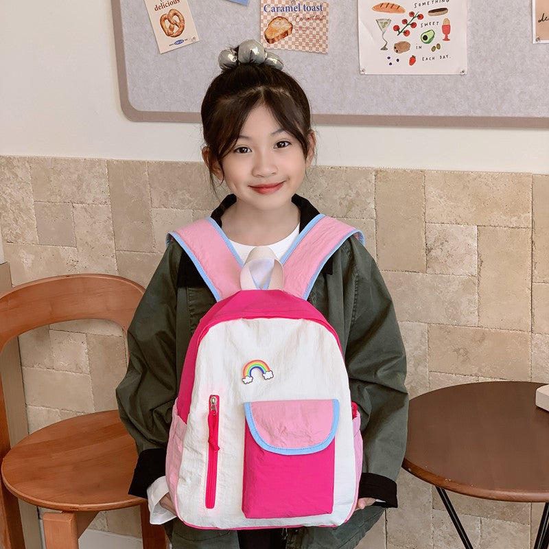 New Western Style Children's Rainbow Backpack Boys and Girls Casual Cute Kindergarten Backpack
