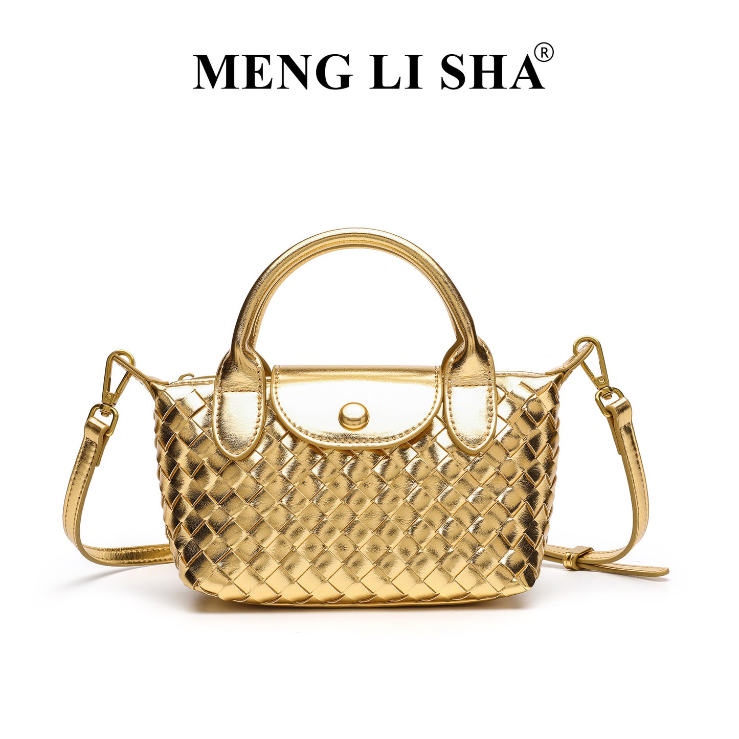Woven Bag Women's Fashion Longchamps Bag Trendy One-Shoulder Crossbody Dumpling Bag Commuter's All-Matching Portable Small Square Bag