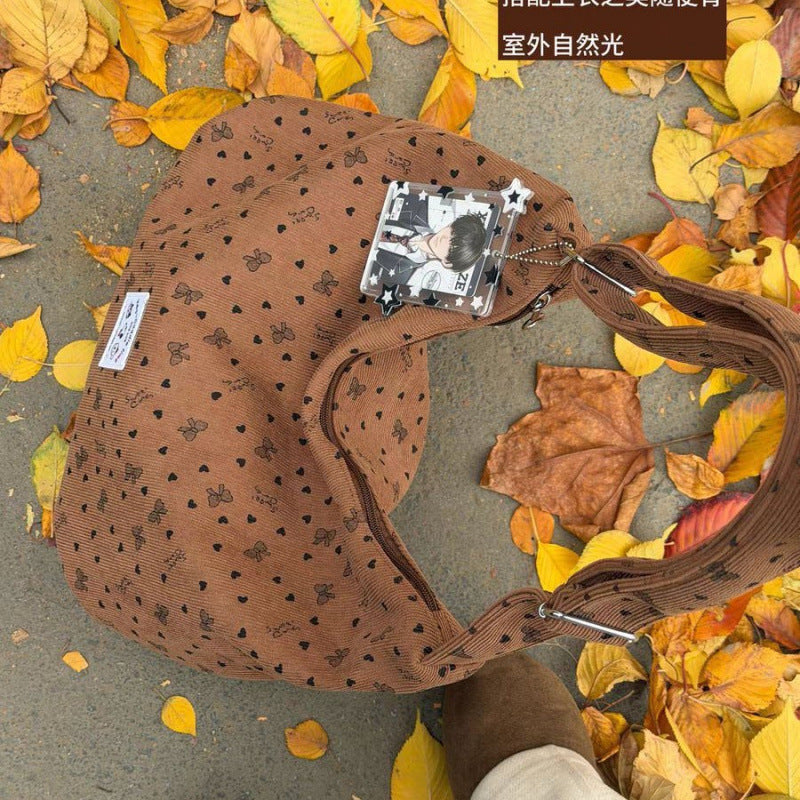 Women's Shoulder Bag New Korean Style Large Capacity Totes Polka Dot Pattern Cute Commute Leisure All-Match Shoulder Bag