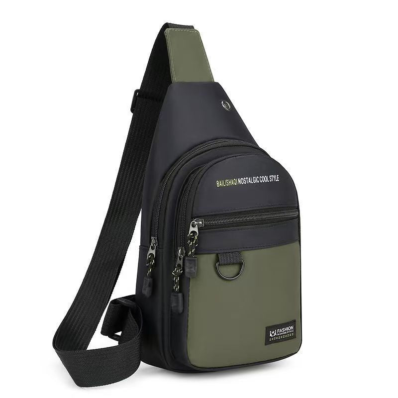 Men's Large Capacity Shoulder Bag Casual Messenger Bag Oxford Cloth Waterproof Business Handbag Fashionable Outdoor Sports Backpack