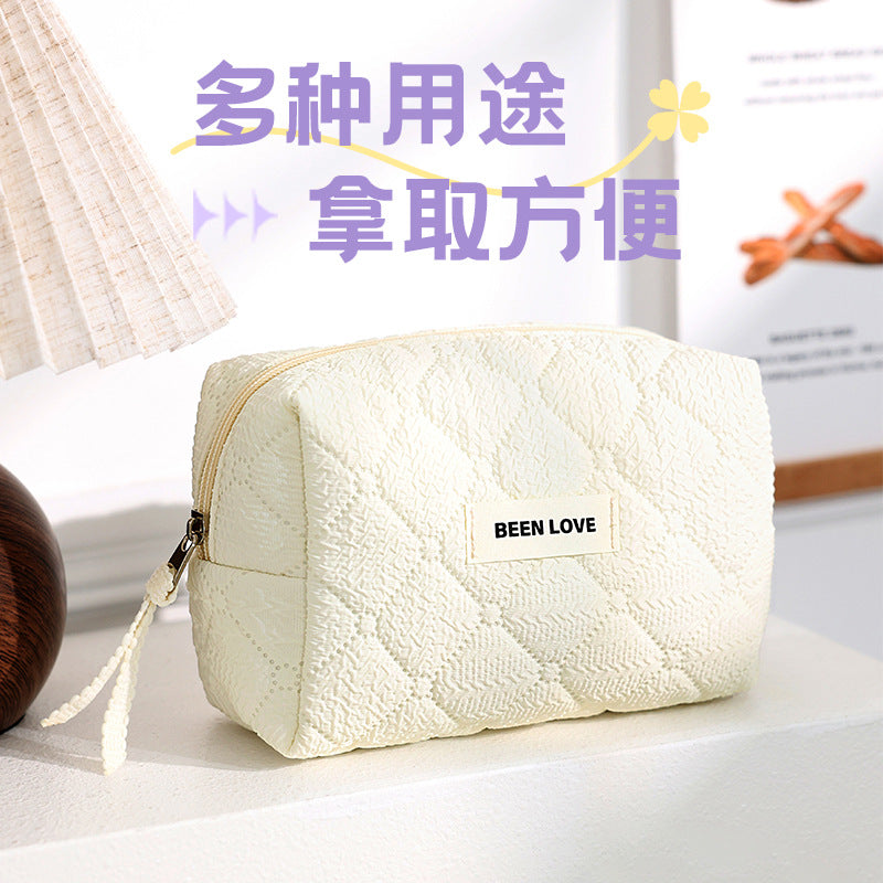 Women's Cosmetic Bag Travel Carrying Case Fashion Simple Design with Handle Convenient and Practical
