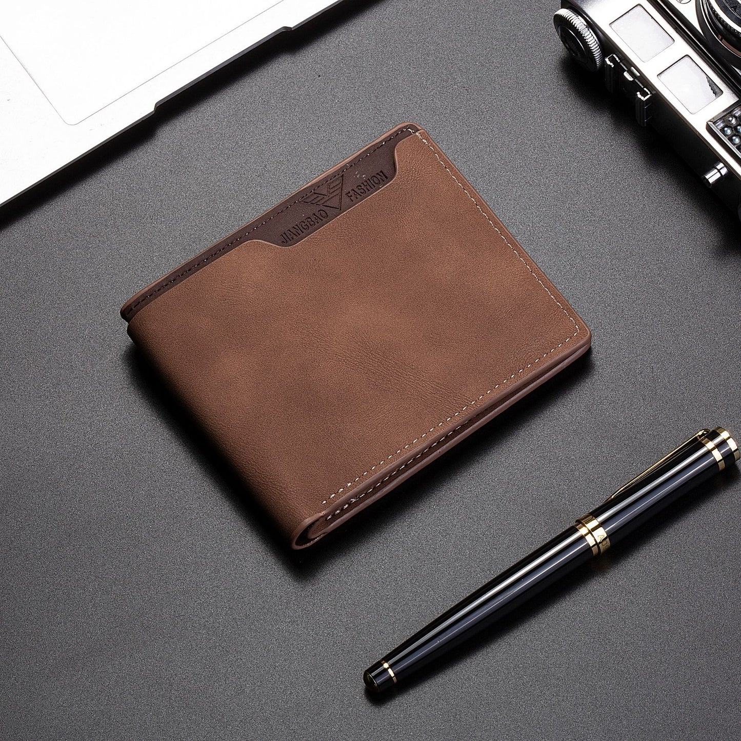 Stylish Men's Bi-Fold Wallet with Multi-Card Slots and Durable PU Leather Design