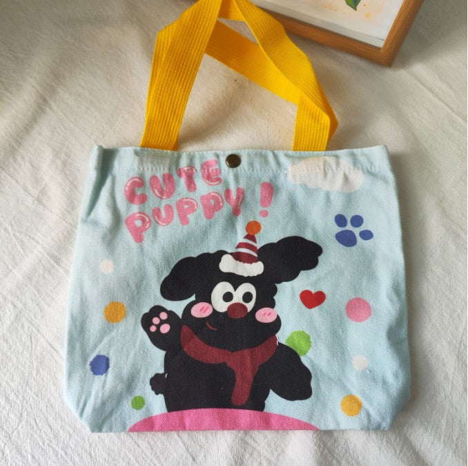 Striped Canvas Tote Bag with Custom Embroidery for Daily Use and Commuting