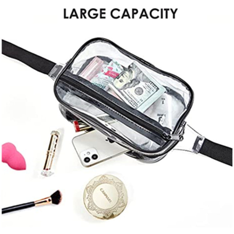 Transparent PVC Waist Bag for Outdoor Sports, Waterproof Phone & Essentials Holder with Clear Design