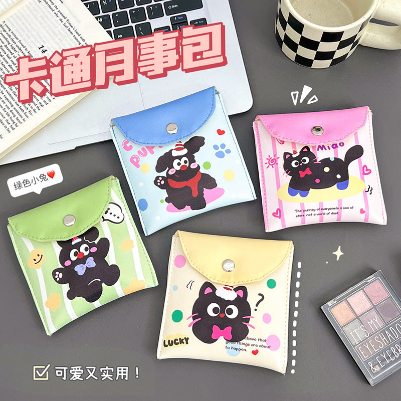 Cute Coin Purse Cartoon Portable Aunt Towel Storage Bag Creative Portable Sanitary Napkin Storage Bag Female