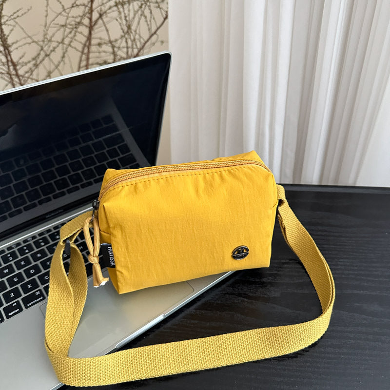 Minimalist Nylon Crossbody Bag for Women - Lightweight Daily Commute Shoulder Bag with Simple Design and Practical Open Top