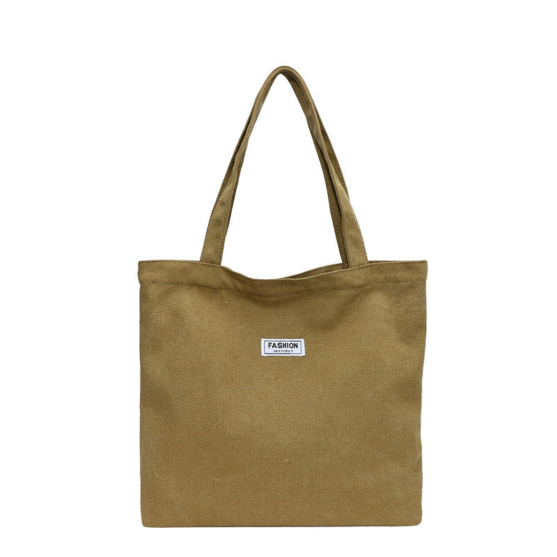 Stylish Oversized Tote Bag for Women, Thick Washed Canvas with Fashion Logo Patch, Perfect for Daily Commute and Shopping