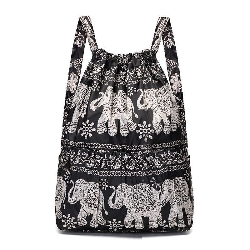 Women's Drawstring Backpack Women's Lightweight Waterproof Multi-Pocket Daily Travel Backpack