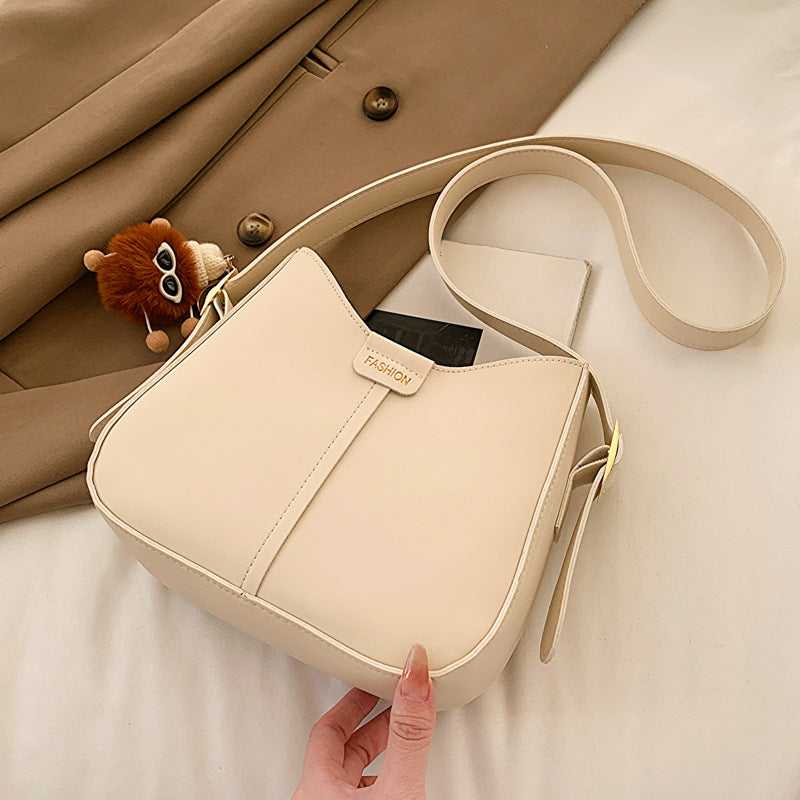 Chic Korean-Style Crossbody Bag with Soft PU Leather and Vintage Stitching Design for Daily Fashion