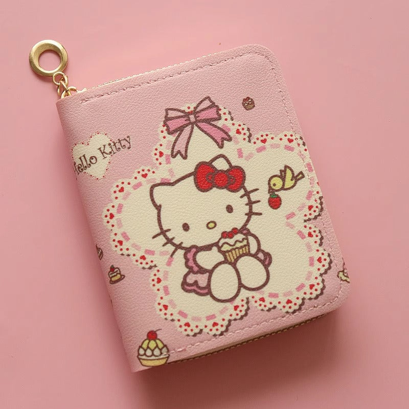 Hello Kitty Wallet Zipper Coin Small Wallet for Middle School Students Hello Kitty Card Holder