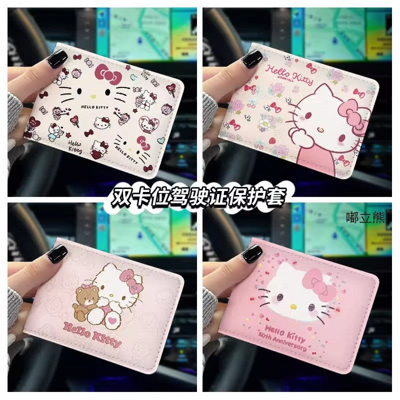 Women's Wallet Cute Cartoon Driving License Card Holder Multiple Card Slots Storage Anti-Degaussing Lightweight Multifunctional Certificate Protective Cover