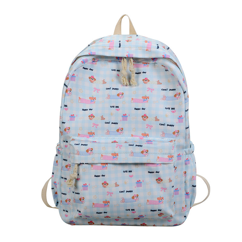 Women's Schoolbag Cute Cat Print Backpack Fashion Campus Backpack Multi-Pocket Design Waterproof and Hard-Wearing