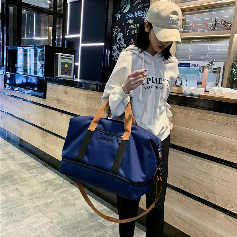 New Gym Bag Dry Wet Separation Large Capacity Independent Shoe Warehouse Business Trip Gym Bag Coverable Handle Travel Bag