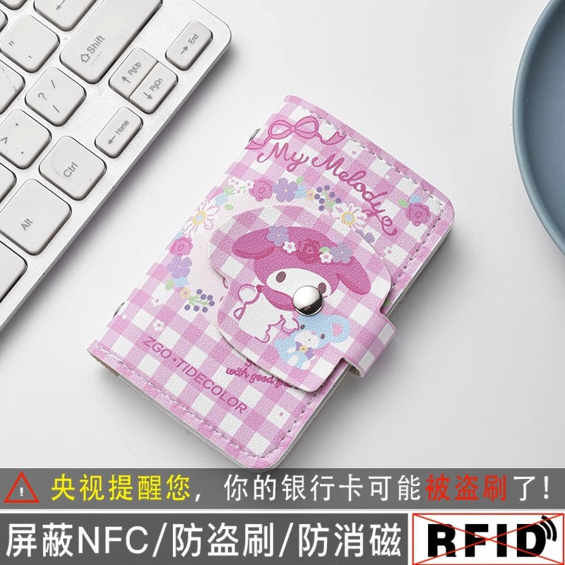 Sanrio Hellokitty Card Holder Women's Cute Cinnamoroll Babycinnamoroll Multi-Card Holder Card Case Clow M ID Storage Bag