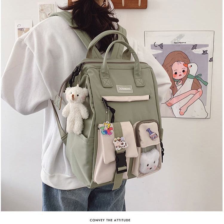 Cute Korean Style Large Capacity Backpack Schoolgirl's Schoolbag University Style Fresh Sweet Everyday Joker
