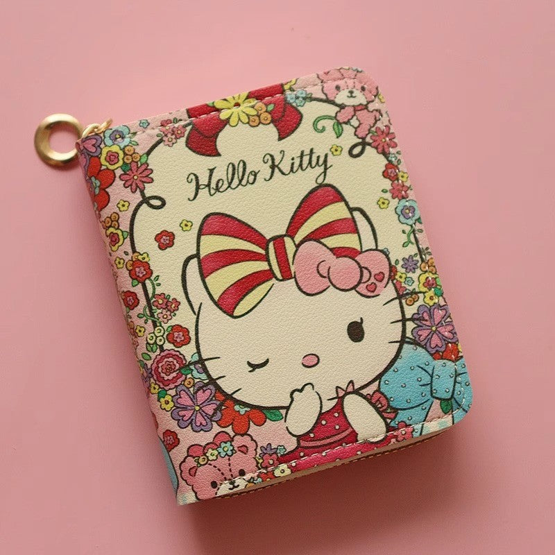 Cartoon Hellokitty Girls' Bank Card Coin Bag Coin Pocket Mini Cute Zipper Creative Small Wallet