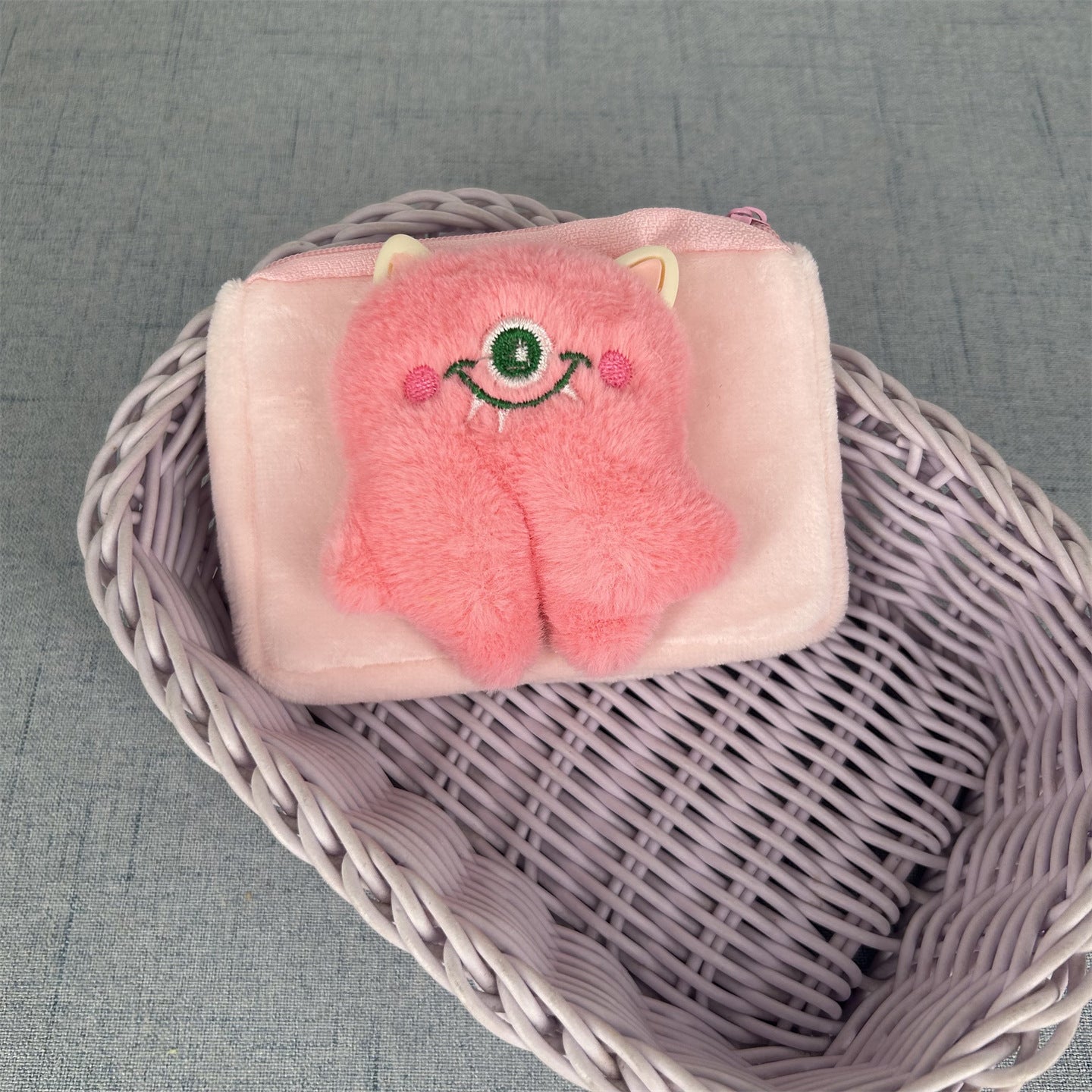 Women's Wallet Cute Plush Little Bear Cartoon Coin Purse, Daily Matching Storage Small Bag, Hanging Design