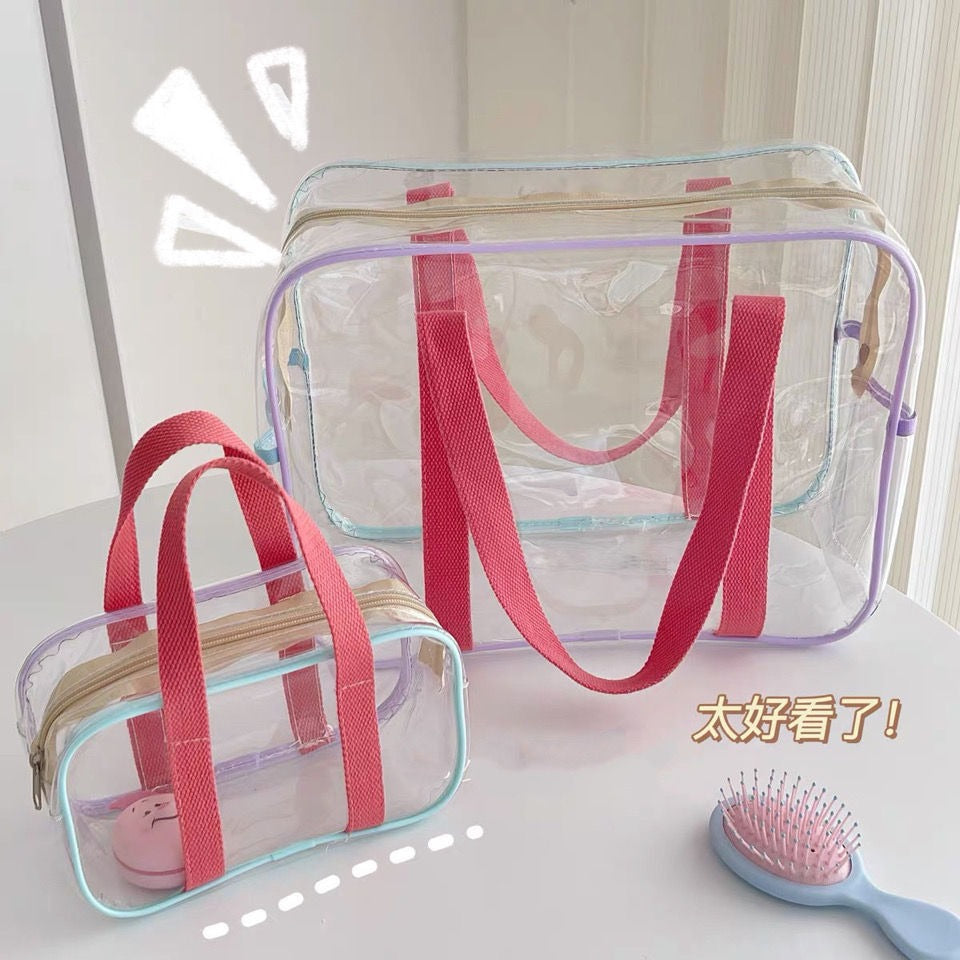 Transparent Waterproof PVC Travel Storage Bag for Clothes, Toiletries, and Baby Essentials - Perfect for Swimming, Beach, and Daily Use