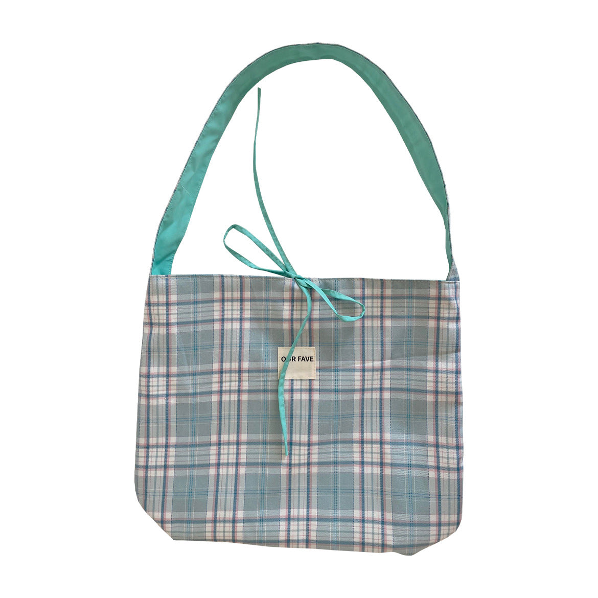 Casual Reversible Tote Bag with Plaid Design and Waterproof Nylon Lining for Daily Commute and Fashionable Outfits