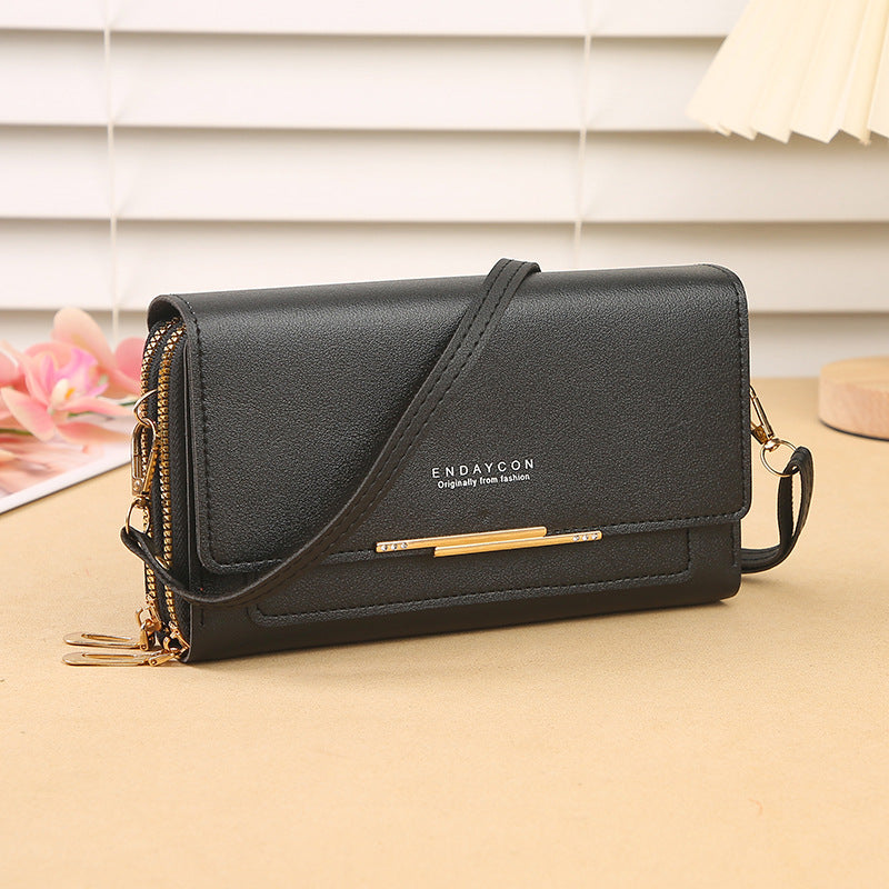 New Ladies Stylish and Versatile Crossbody Wallet Chain Design Card Storage City Simple Style Everyday Joker