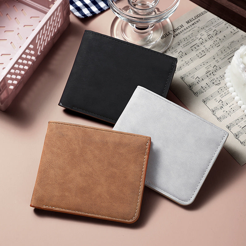 Card Holder Wallet Integrated Men's Ultra-Thin Short Wallet Soft Leather Wallet Multi-Card-Slot Wallet