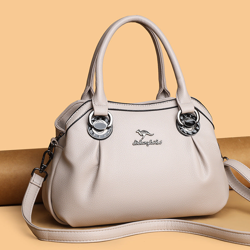 European and American Retro Fashion Women's Bag Color Collision Design Metal Clasp Shoulder Crossbody Dual-Use Tote Bag