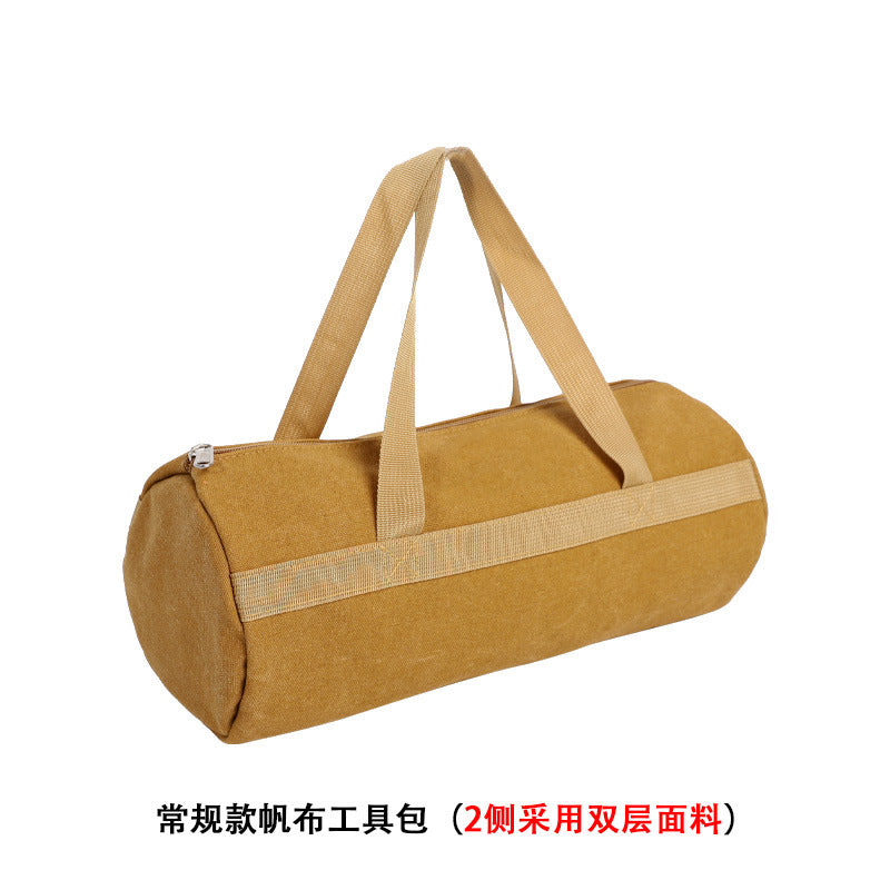 Outdoor Camping Tool Bag Cylinder Shape Portable Storage Organizer for Tent Pegs Rope Hammer Gear