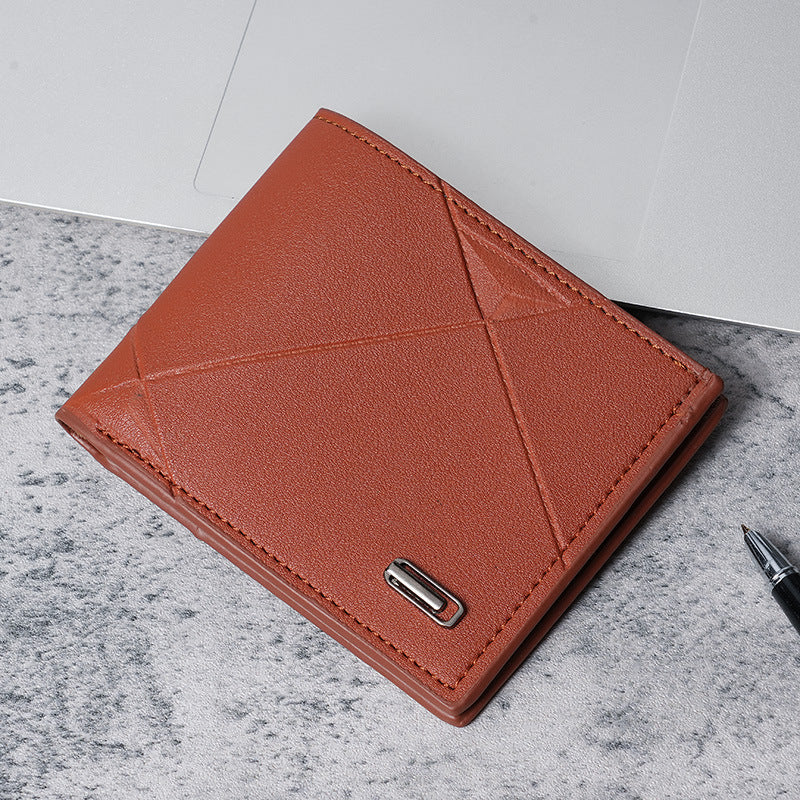 New Men's Wallet Short Multiple Card Slots Fashion Leisure Wallet Thin
