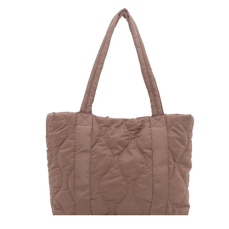 Casual Handbags Women's New Commuter Shoulder Large Capacity Cotton Jacket Bag