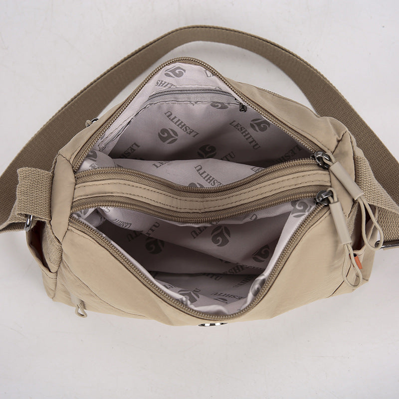Stylish Oxford Fabric Crossbody Bag with Zipper Closure and Multiple Pockets for Daily Use