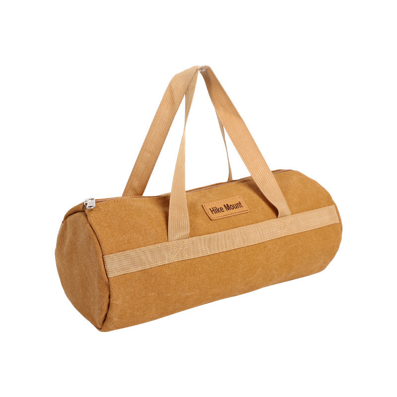 Outdoor Camping Tool Bag Cylinder Shape Portable Storage Organizer for Tent Pegs Rope Hammer Gear