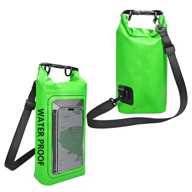 2L Waterproof PVC Bag with Phone Pocket for Outdoor Activities and Swimming - IPX6 Rated