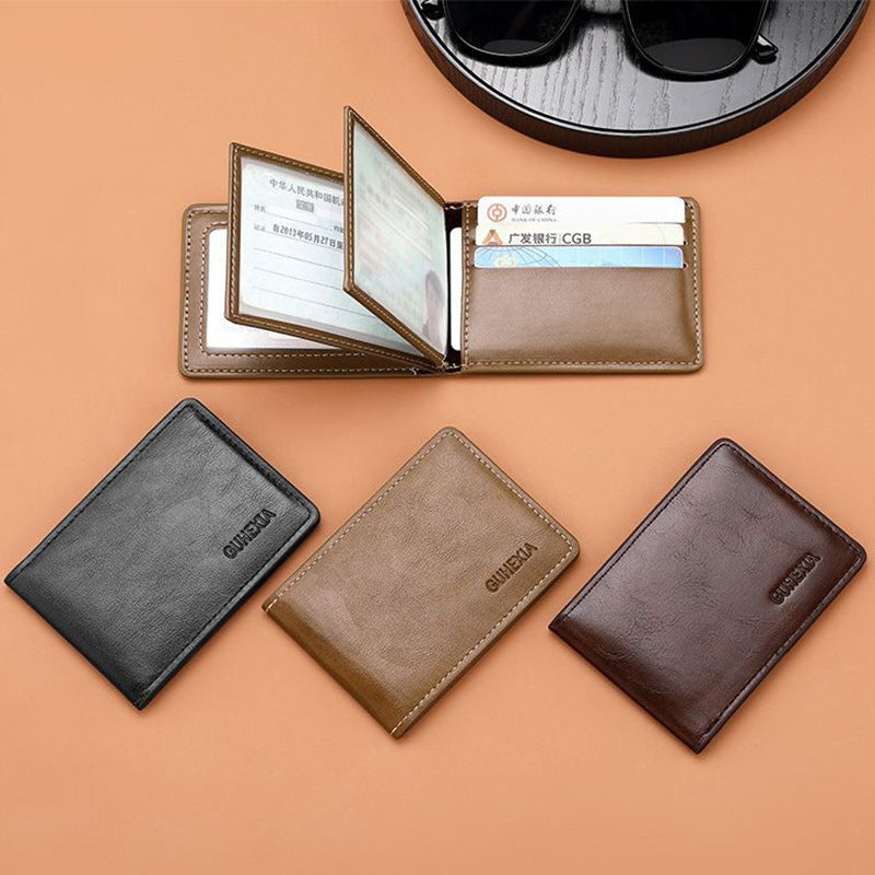 Retro Leather Driving License Leather Case Men's Multi-Functional Certificate Card Holder Motor Vehicle Card Holder Ultra-Thin Driving License Clip