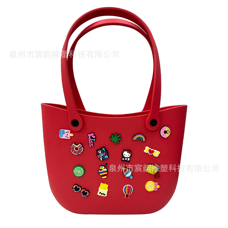Hot Selling Beach Storage Bag Multi-Color Hole Basket Eva Bag Portable Basket Rubber