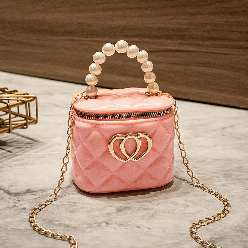 Fashion Mini Small Bag New Rhombus Bucket Gel Bag Pairs of Love Decorative Small Bag Shoulder Crossbody Women's Bag