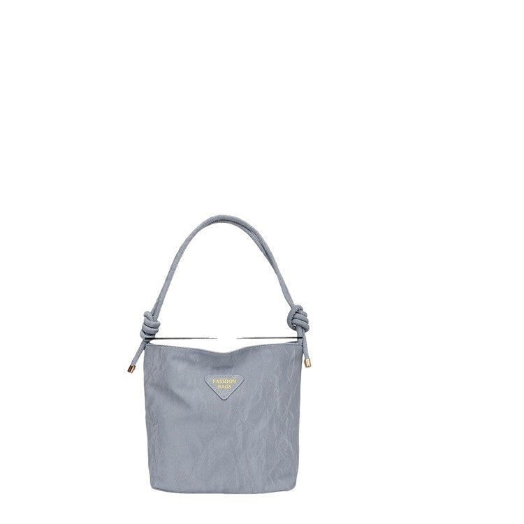Women's Bag New Fashion Simple Solid Color Textured Artistic Style Western Style Leisure All-Match Shoulder Bag