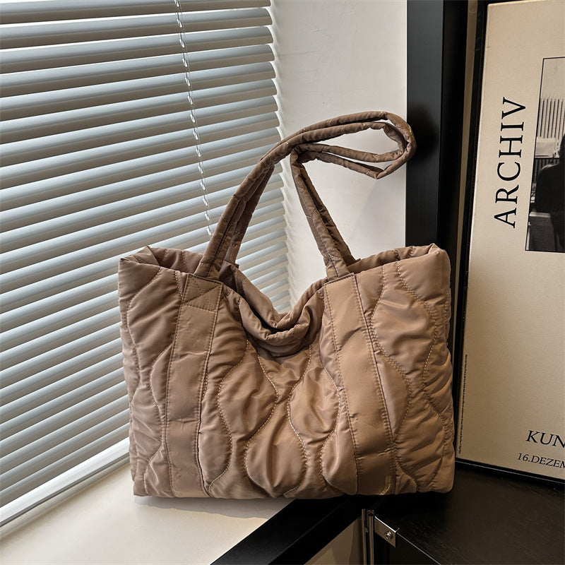 Casual Handbags Women's New Commuter Shoulder Large Capacity Cotton Jacket Bag