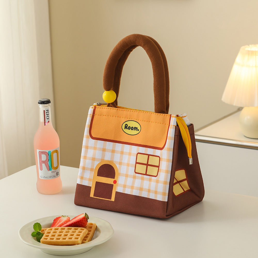 Small House Lunch Bag Thermal Bag Handbag Lunch Box Bag Office Worker with Rice Student Lunch Bag Cute Lunch Box Bag