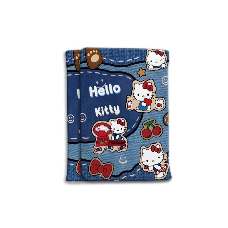 Hello Kitty Cowboy Style Lady Three-Fold Wallet Multiple Card Slots Cute Cartoon Design Daily Portable and Versatile Coin Purse