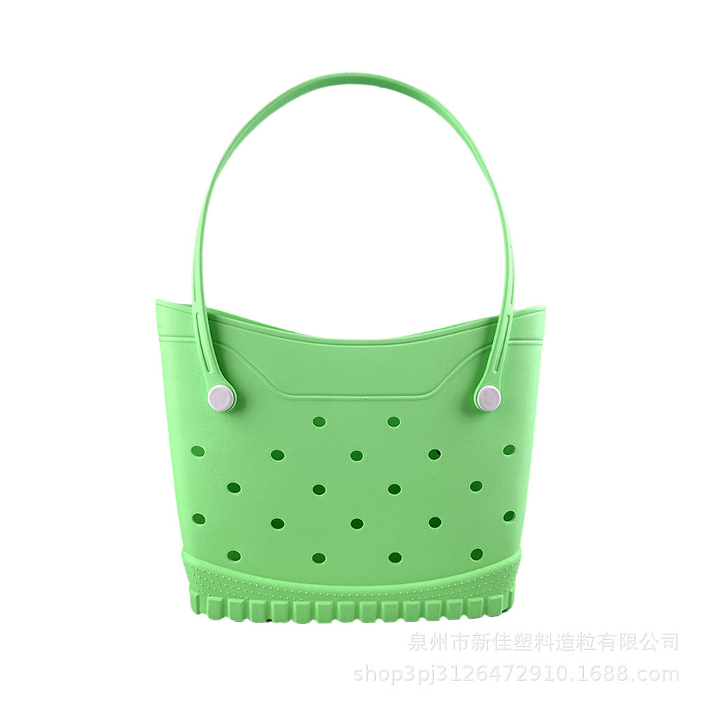 Stylish EVA Beach Tote Bag with Hollow Design, Lightweight and Spacious for Daily Use