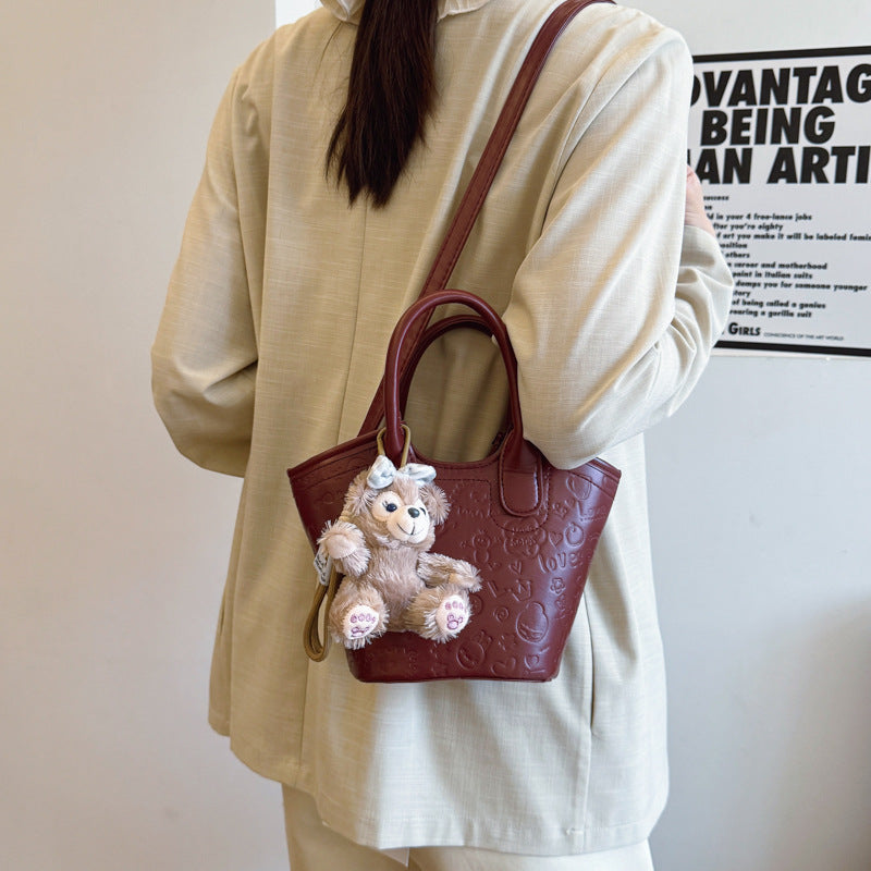 New Women's Bucket Bag Casual Simple Shoulder Bag Everyday Joker Trendy Bag