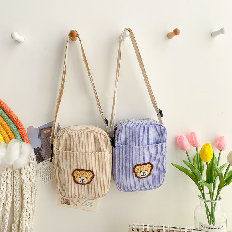 Nylon New Corduroy Small Square Bag Girls' Student Canvas Crossbody Cute Fashion Shoulder Bag
