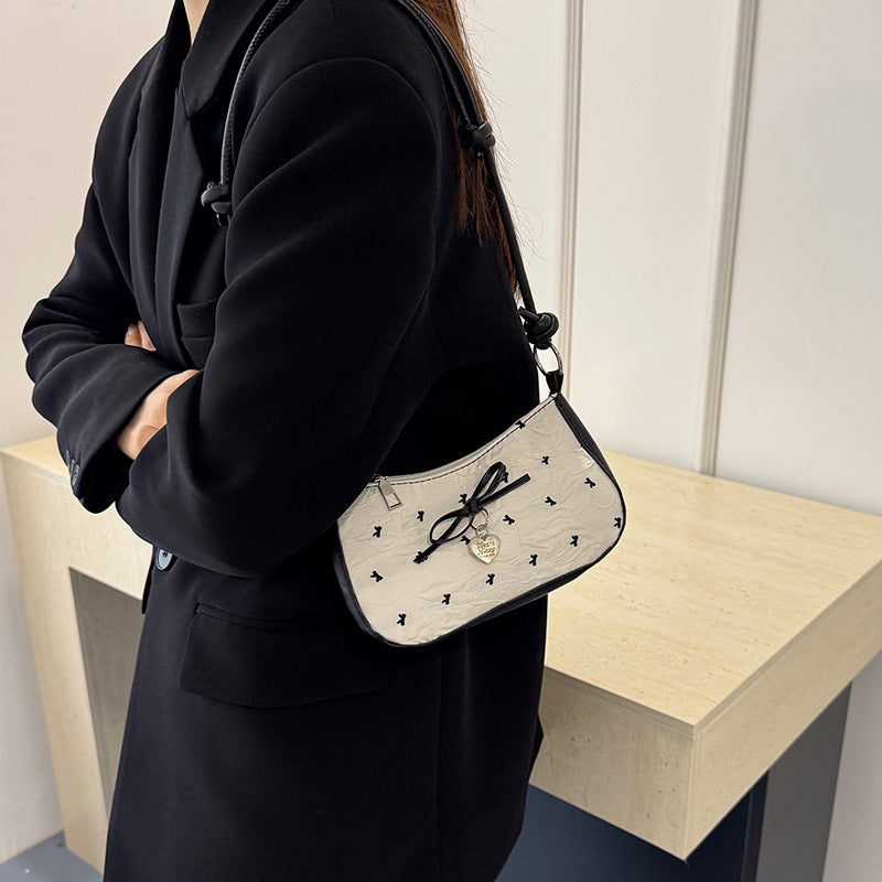 Sweet Cool Hot Girl Style Bow Selenodont Bag Summer New Street Fashion Niche Shoulder Crossbody Underarm Bag