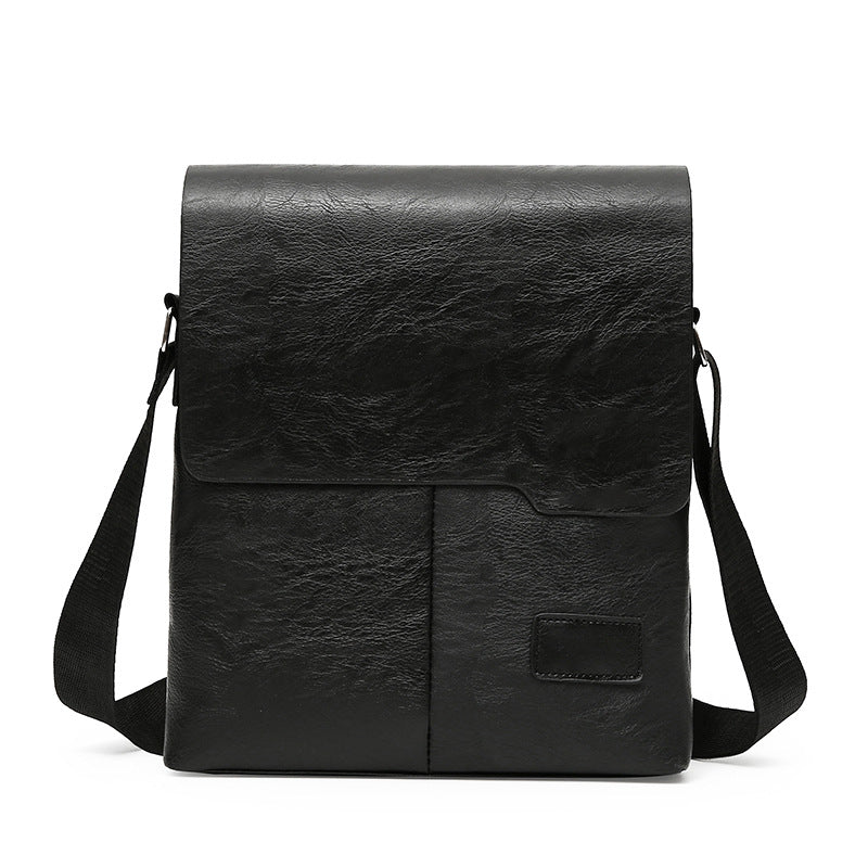 Men's PU Crossbody Bag Vintage Style Durable Shoulder Bag for Casual Travel with Laptop Compartment