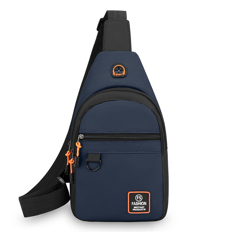Men's Chest Bag Trendy One-Shoulder Crossbody Motorcycle Bag Large Capacity Wear-Resistant Riding Waist Bag New