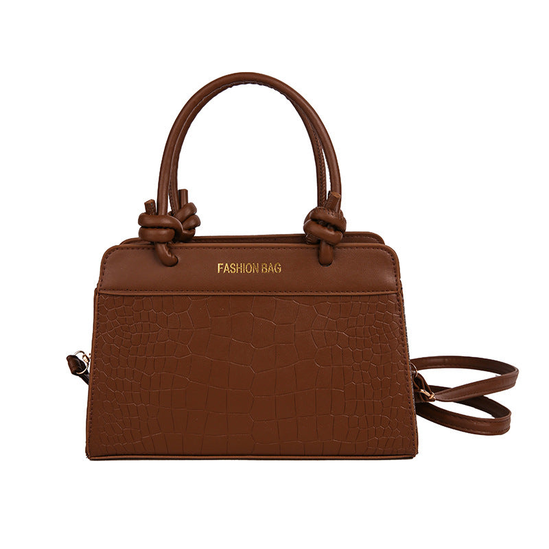 Korean Style Fashionable Crossbody Bag with Crocodile Texture and Elegant Design for Daily Wear
