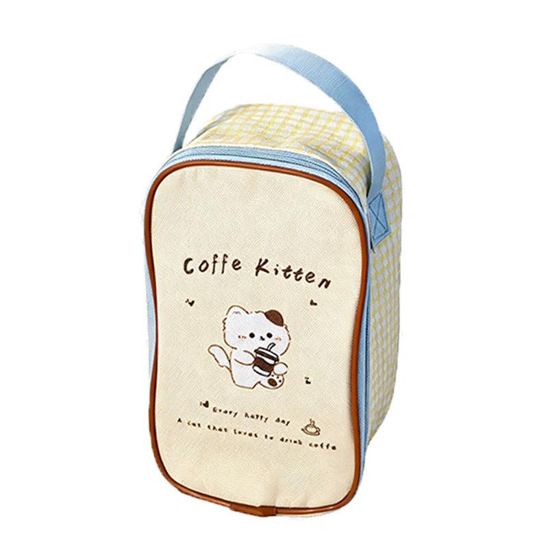 Cartoon Breakfast Portable Lunch Bag Men and Women Work Commuter Portable Lunch Insulation Lunch Bag Thickened